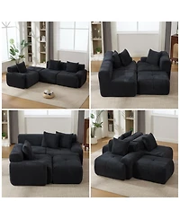 Streamdale Furniture Streamdale 104.3" 4-Piece L-Shaped Upholstered Modular Sectional Sofa, Charcoal