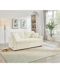 Streamdale Furniture Streamdale Comfortable Fluffy Corduroy Lazy Sofa with Storage, Super Soft Chaise Lounge