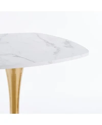 Streamdale Furniture Streamdale 31.5" Square Tulip Dining Table for 2-4 Persons (White & Gold