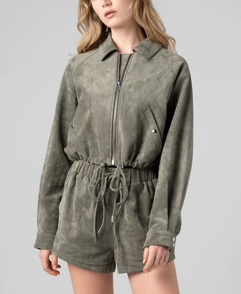 Blank Nyc Women's Front Zip Collared Jacket