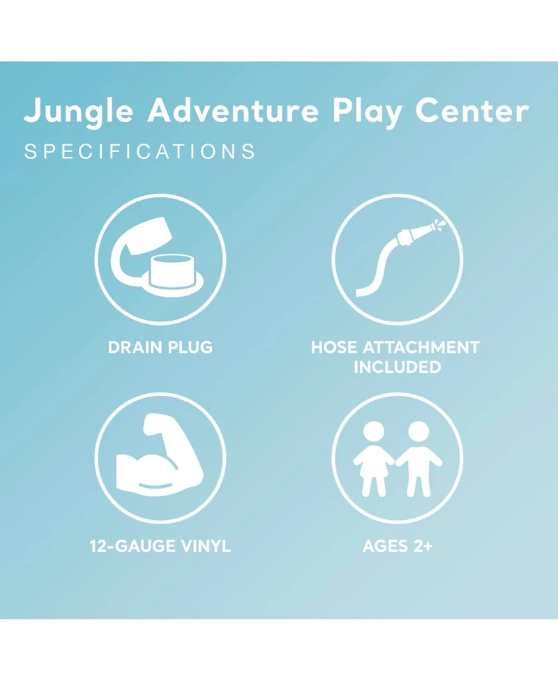 Intex Inflatable Jungle Adventure Play Center & Plastic Fun Ballz, 100 Pack