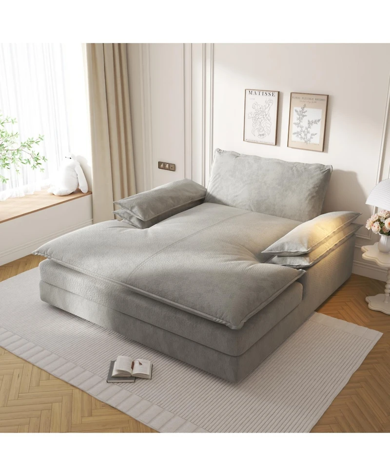 Streamdale Furniture Modern Oversized Double Chaise Lounge Chair with Pillows & Wide Armrests