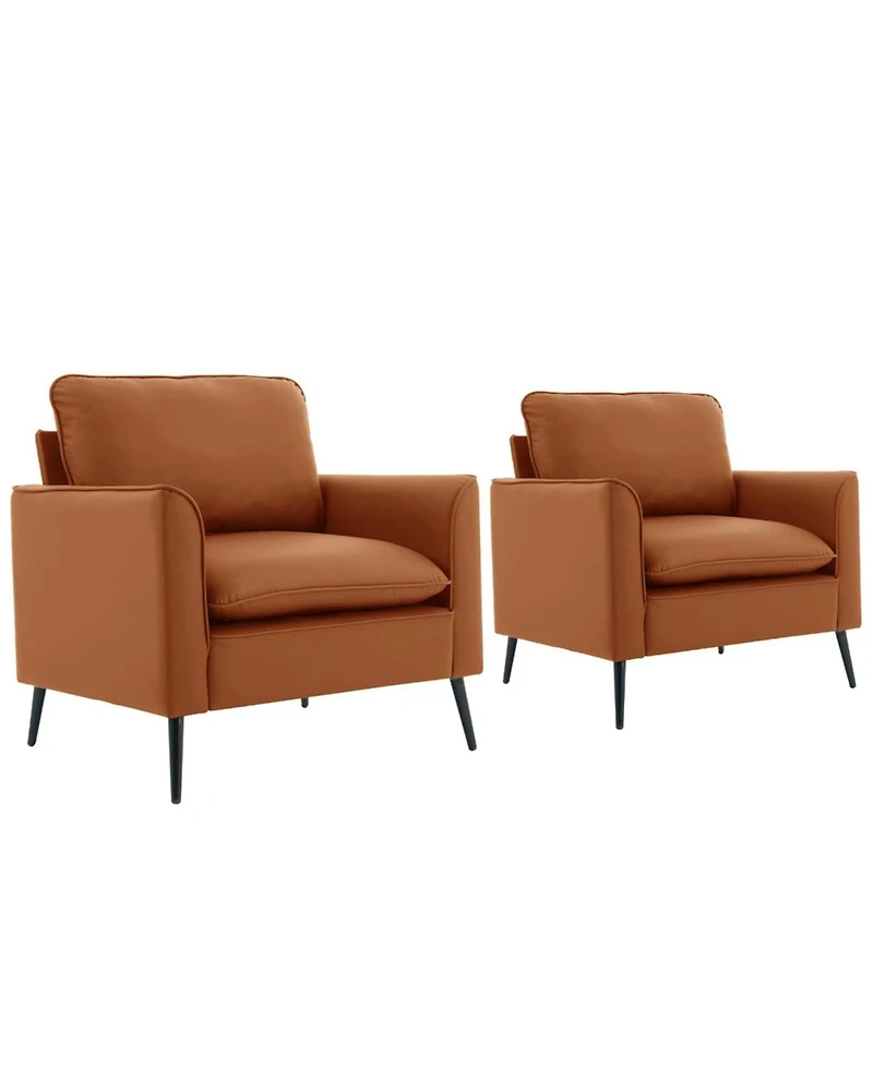 Streamdale Furniture Streamdale Cat paw leather upholstered sofa 2PC, Nordic retro single casual sofa chair