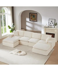 Streamdale Furniture Modern Chenille Cloud Sofa - Freely Combinable
