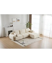 Streamdale Furniture Streamdale Modern Memory Foam Compressed Sofa, Large Sectional Couch, Pet-Friendly, Beige