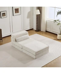 Streamdale Compression Sofa, Convertible Floor Sofa Bed, White