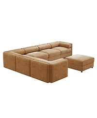 Streamdale Furniture Modern 6-Piece Modular Sectional Sofa with Storage - Camel Chenille
