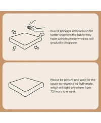 Streamdale Furniture Camel Teddy Fabric L-Shaped Chaise Sofa - No Assembly, Fluffy Comfy Couch