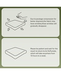 Streamdale Green Teddy Fabric L-Shaped Chaise Sofa - No Assembly, Fluffy Comfy Couch