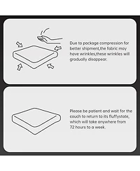 Streamdale Furniture Streamdale Teddy Fabric 4-Seat Sofa, No Assembly, 32D High Density Sponge, Black