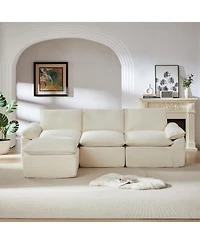 Streamdale Furniture Modern corduroy cloud sofa, comfortable & combinable for living rooms