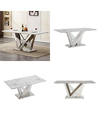 Streamdale Furniture Marble Dining Table for 6