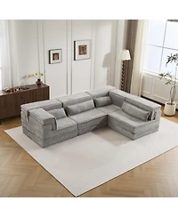 Streamdale Compression Sofa, Convertible Floor Sofa Bed, Modular Sectional Sofa, 4 Seater