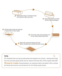 Streamdale Furniture Streamdale White L-Shaped Teddy Fabric Sofa with Chaise - No Assembly Required