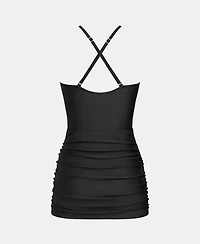 Cupshe Women's Mock Neck Sporty Crisscross Straps One Piece Swim Dress