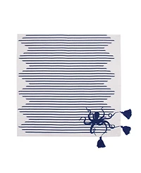 C&F Home Indigo Octopus Stripes and Tassels Machine Washable Napkins Set of 6