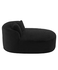 Streamdale Furniture Modern Chaise Lounge Sofa Boneless Couch 51.6" Bed Black