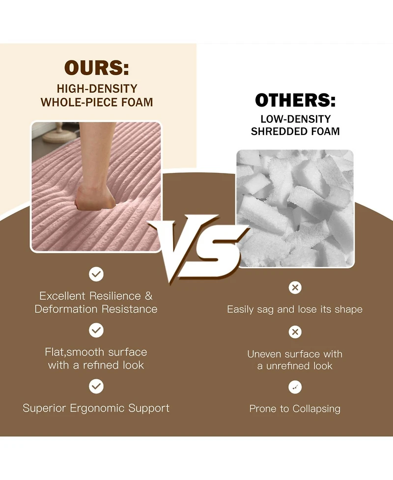 Streamdale Furniture Streamdale Modern Floor Sofa with 2 Pillows, Convertible Plush Corduroy Sleeper Sofa Bed