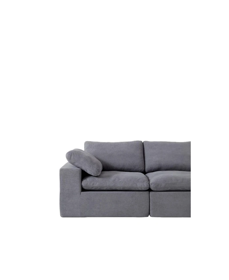 Streamdale Furniture Chenille Fabric Upholstered Sofa, Oversized Comfy Cloud 3-Seater Sofa Couch, Grey