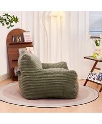 Streamdale Furniture Bean Bag Chair with Armrests - Oversized Comfy Beige Lazy Floor Sofa Chair