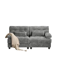 Streamdale Furniture 67" Loveseat with Adjustable Backrest, Chenille Fabric & 2 Pillows