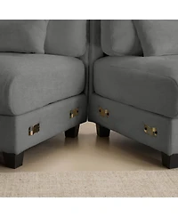 Streamdale Furniture Streamdale 119" 4-Seater Sofa w/ 2 Ottomans, Adj. Backrest, 350lb/Seat, Chenille