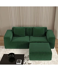 Streamdale Furniture Streamdale Modular sofa bed, corduroy velvet, green