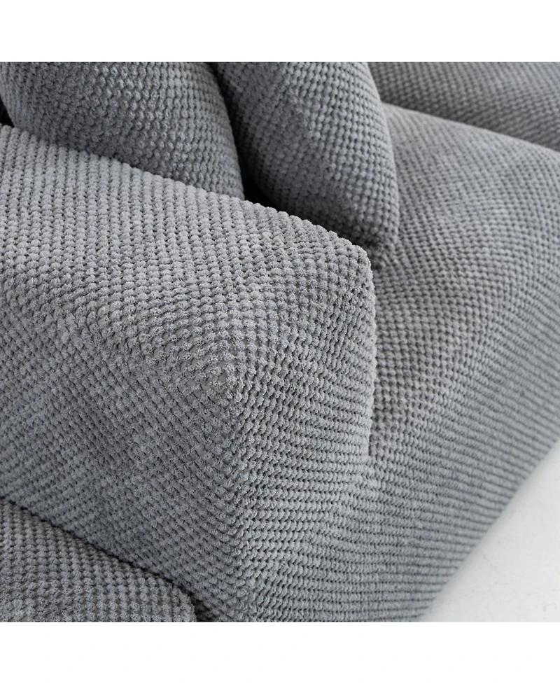 Streamdale Furniture Modular 3-Seat Chenille Sectional Sofa, Deep-Seat, Low-Profile Modern Design, Grey