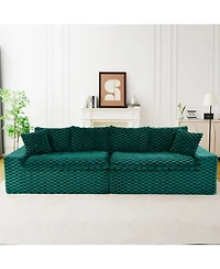 Streamdale Furniture Luxury Green Turtle Velvet Multifunctional Sofa