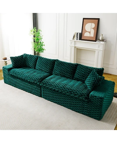 Streamdale Furniture Luxury Green Turtle Velvet Multifunctional Sofa