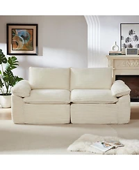 Streamdale Furniture Modern corduroy cloud sofa, comfortable & combinable for living rooms.
