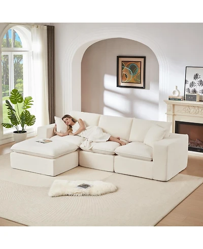 Streamdale Furniture Streamdale Modern Chenille Cloud Sofa - Freely Combinable & Comfortable