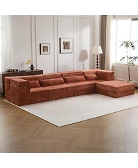 Streamdale Compression Sofa, Convertible Floor Sofa Bed, Modular Sectional, Orange