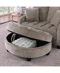 Streamdale Furniture Two-seater sofa with storage chaise, irregular armrests, incl. pillows - Brown