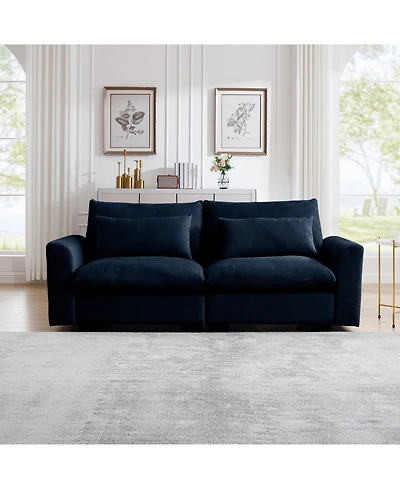 Streamdale Modern 2 Seater Corduroy Sofa with Armrests for Living Room, Blue