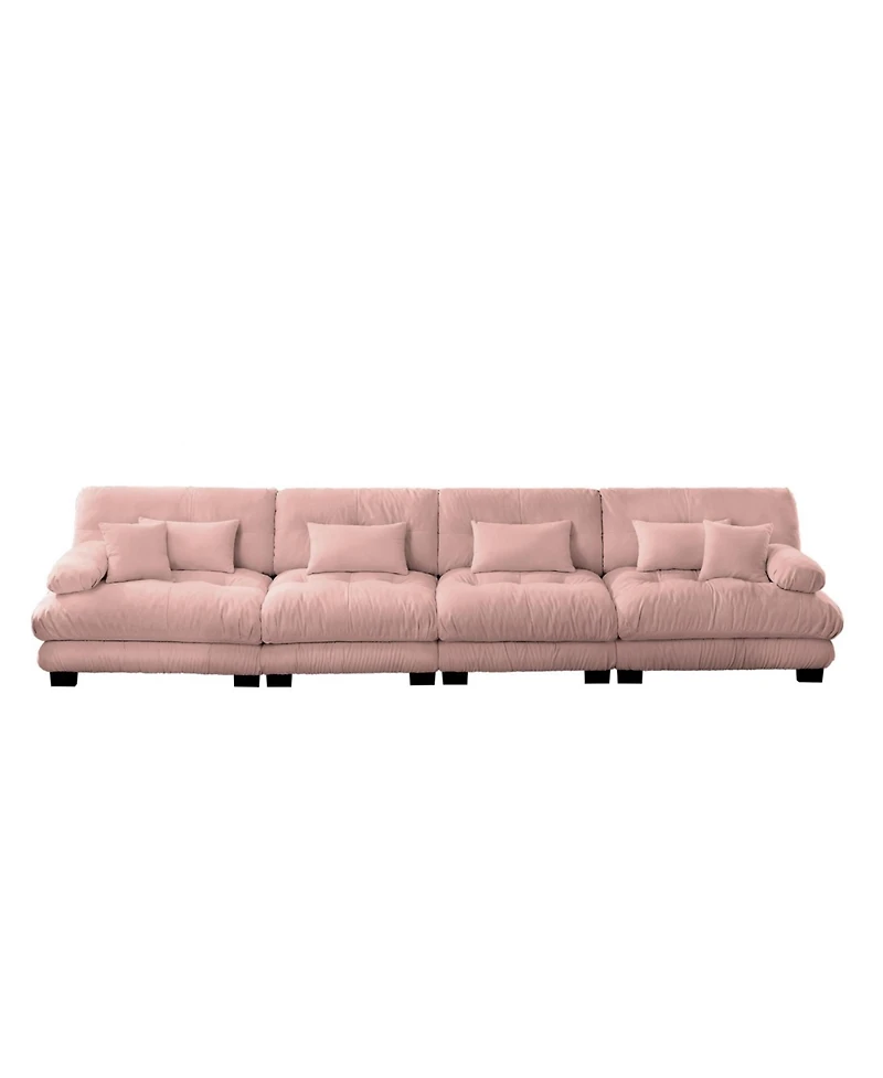 Streamdale Furniture Streamdale 4-Seater Chenille Modular Sectional Sofa Couch for Living Room, Pink