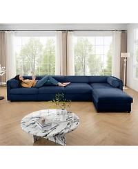 Streamdale Furniture Streamdale Modular L-Shaped Blue 4-Seat Sofa with Storage & Deep Seating