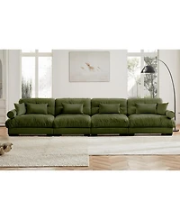 Streamdale Super Comfort Oversized Modular Velvet Sectional Sofa Couch with Ottoman