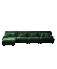 Streamdale Furniture Streamdale Free Combination Modular Sectional Sofa, L-Shaped Couch, 4-Seater Green