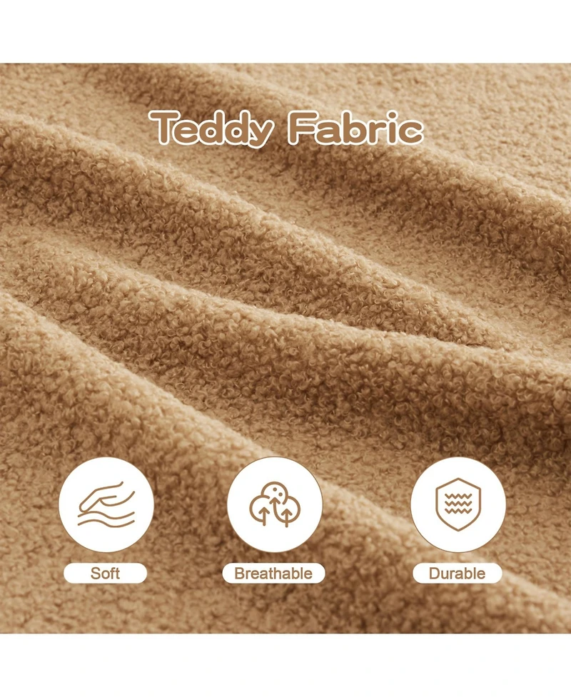 Streamdale Furniture U-shaped Soft Teddy Fabric Boneless Sofa, Camel