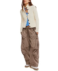 Free People Women's Cable Collar Cardigan Sweater