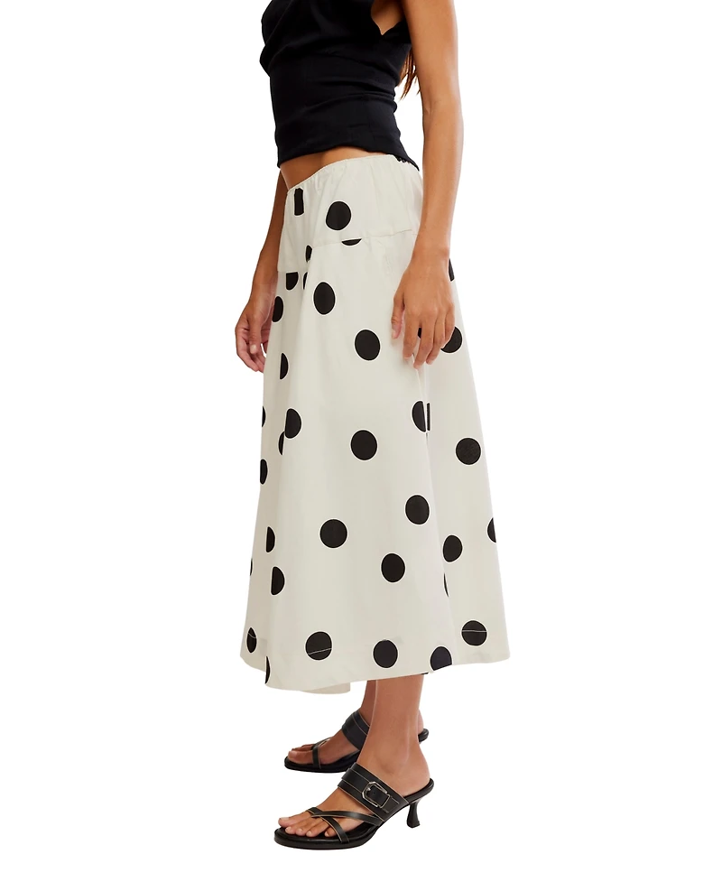 Free People Women's Betty Drop Waist Polka Dot Pattern Skirt