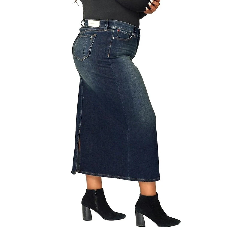 Slink Jeans Women's Denim Maxi Skirt 37"length with side vents