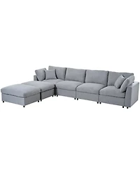 Streamdale Furniture Large U-Shaped Sectional Sofa with 2 Ottomans, Chenille Fabric, Modular Design