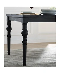 Streamdale Urban Style Wood Dark Wash Turned-Leg Dining Set: Table and 4 Chairs, Purple