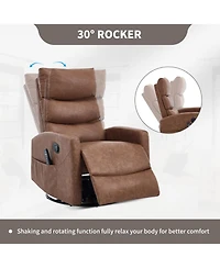 Streamdale Yellow Fabric Recliner Chair with Rocker and Swivel