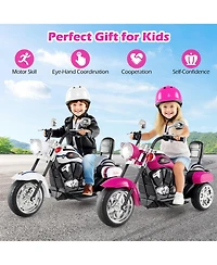 Hongge 6V Toddler 3-Wheel Motorbike Ride-On Toy with Headlight and Horn - Black&White