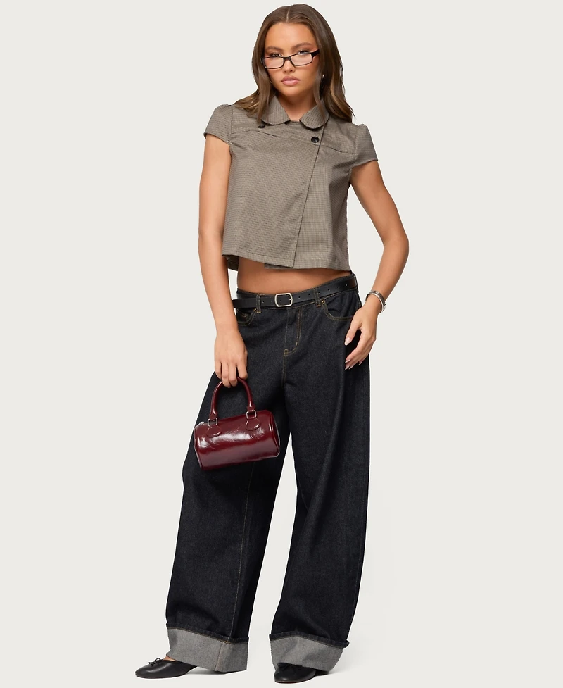 Edikted Women's Haislee Plaid Tailored Shirt