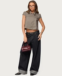 Edikted Women's Haislee Plaid Tailored Shirt