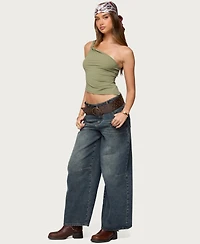 Edikted Women's Knotted One Shoulder Asymmetric Top